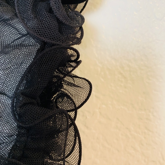 Boston Proper Nude Black Sheer Top Medium WhimsiGoth Fairycore Witchy Stretchy - Picture 11 of 15